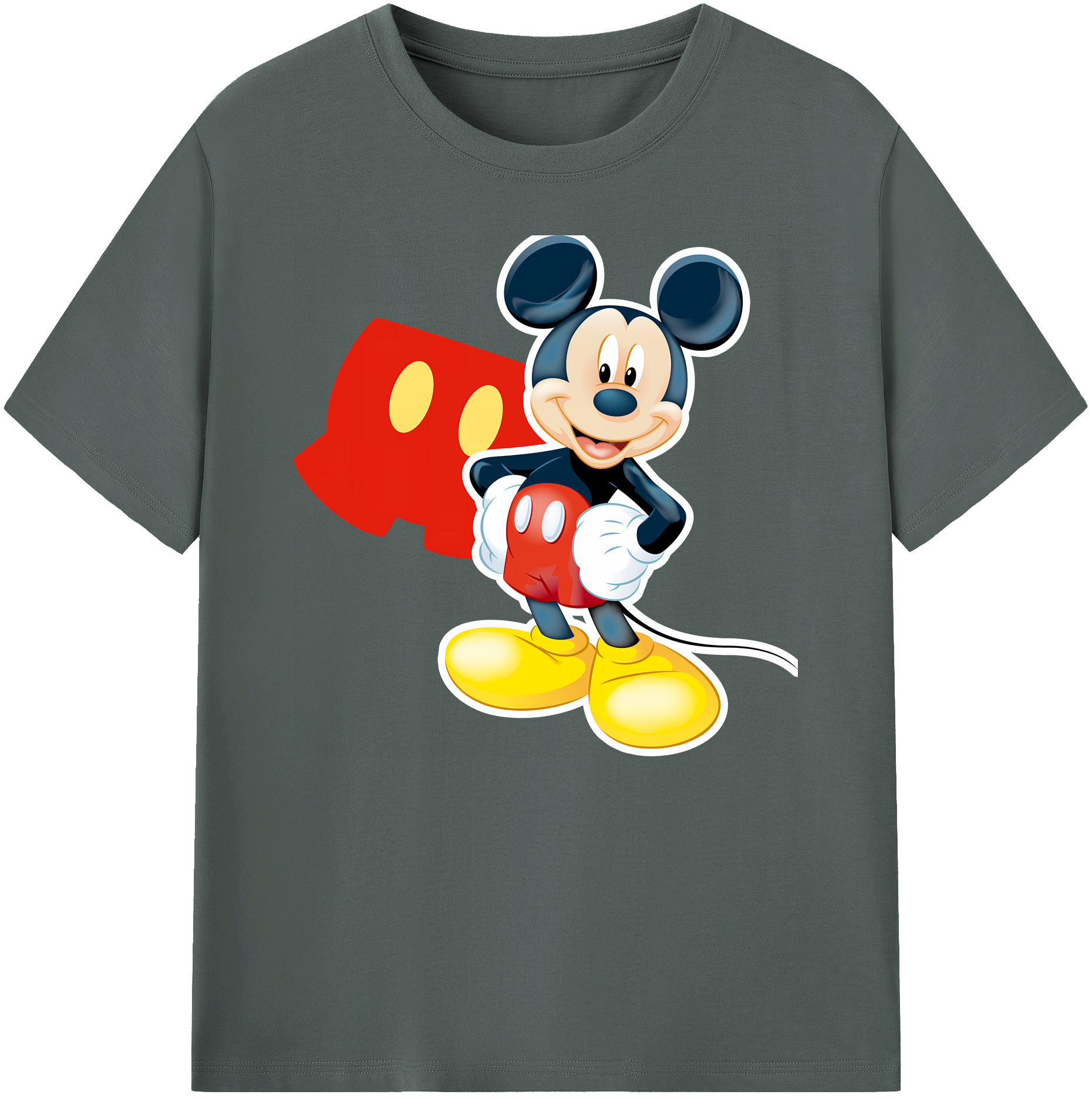 ミッキーマウス Mickey Mouse 綿100％ メンズ半袖Tシャツ｜肌触りやわらか＆通気性
